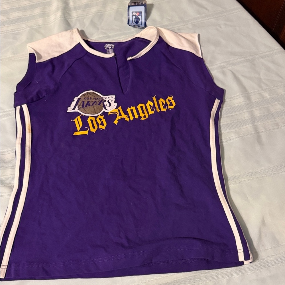Adidas Women’s Purple and Gold Los Angeles Jersey